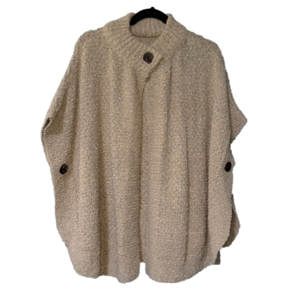 Cape style cardigan- cream - soft - One Size